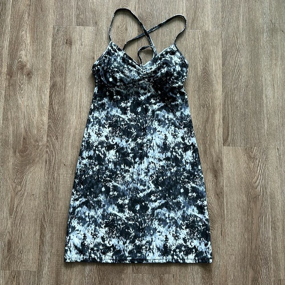Athleta Printed Zumma Swim Dress Black & White Size XS